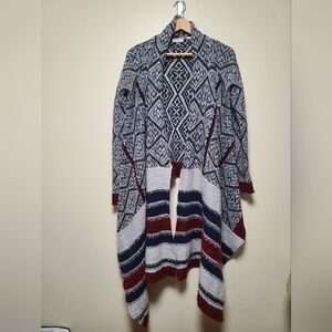 Anthropologie Zig Jacquard Cardigan thick knit size m